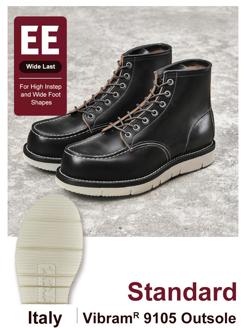 Botas Centurión Moc Toe: Cuero Full-Grain, Suela Vibram – ¡Tu Estilo Imparable!